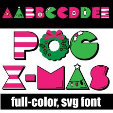 Pog X-mas Hot Pink Color Font