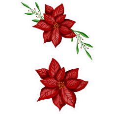 Poinsettia Group - Holly Leaves Christmas Joy - Print and Cut