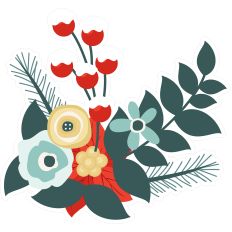 Poinsettia Holly Berry Pine Group - Print and Cut