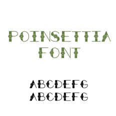 Poinsettia Font for Christmas