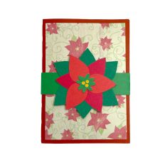 3D Christmas Poinsettia Pop-up Gift Card Holder