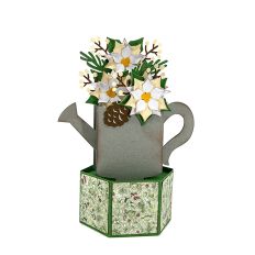 Poinsettia Pail Pop Up Card