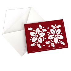 Poinsettia and Holly Cut Away Stencil Card and Envelope