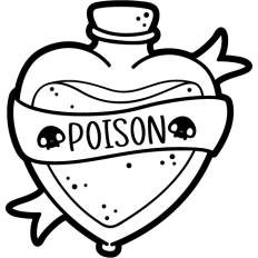 poison bottle lineart