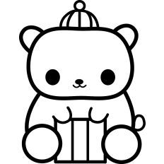 Polar Bear Gift Lineart