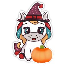Pony with Pumpkin - Kids Clipart