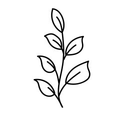 Hand-Drawn Leafy Poplar Branch SVG – Botanical Filler Cut File for Silhouette Studio