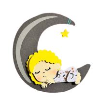 Sleeping Baby in a Moon