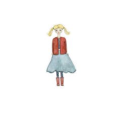 Joy print & cut girl with pigtails digital art