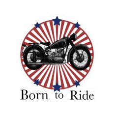 born to ride patriotic motorcycle print & cut digital art