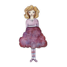 Charity print and cut wearing pink and plum