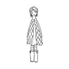 Rain girl in black and white Print&cut 