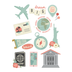 Pretty Graduate Travel Stickers
