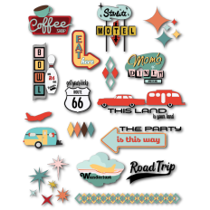 Retro 1950s Road Sign Sticker Sheet