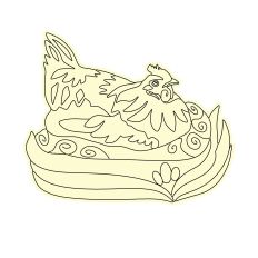 Hen in Nest Sketch