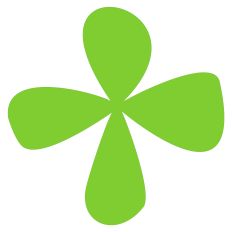 Abstract Irregular Clover Shaped Petals