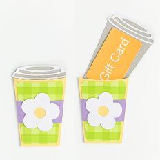 Daisy Coffee Cup Gift Card Envelope