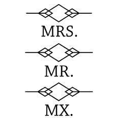 Art Deco Divider Mrs Mr Mx