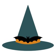 Witch Hat with Bat