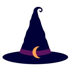 Witch Hat with Crescent Moon