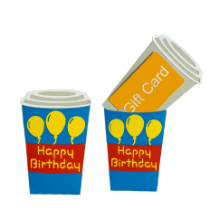 Happy Birthday Coffee Cup Gift Card Envelope