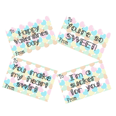 Candy Heart Print and Cut Valentines