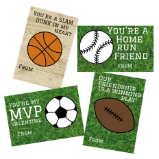 Sports Themed Print and Cut Valentines