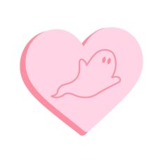Cute Spooky Ghost Halloween Heart