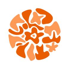 Abstract Wavy Flowers Groovy Design Circle