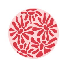 Abstract Wavy Flowers Groovy Design Circle Boho Botanical