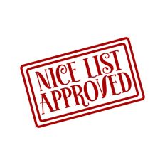 Nice List Approved Christmas Santa Gift Sticker Stamp