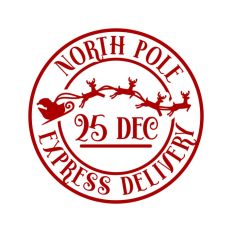 North Pole Christmas Stamp Sticker Postal Package