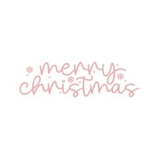 Merry Christmas Script Text Snowflakes