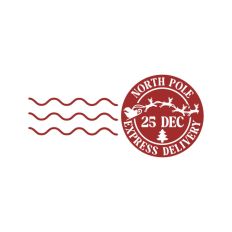 North Pole Christmas Stamp Sticker Postal Package