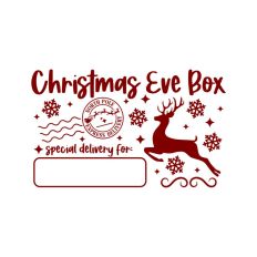 Christmas Eve Box Sticker Name Festive Gift