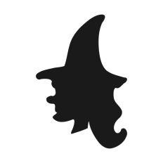 Witch Head Silhouette Outline Hat Halloween