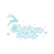 Christmas Wishes Reindeer Winter Quote Script Text
