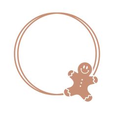 Gingerbread Circle Wreath Border Frame Christmas
