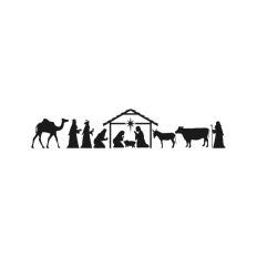 Nativity Scene Outline Silhouette Shape Mary Joseph Baby Jesus