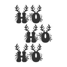 Ho Ho Ho Christmas Words Text Antler Quote