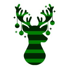 Plaid Stag Deer Reindeer Head Shape Silhouette Christmas