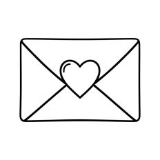 Love Letter Heart Envelope Heart Stamp Doodle Sketch Style