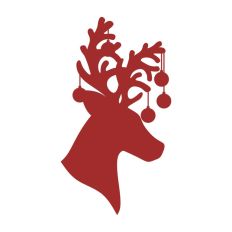 Stag Deer Reindeer Head Shape Silhouette Christmas
