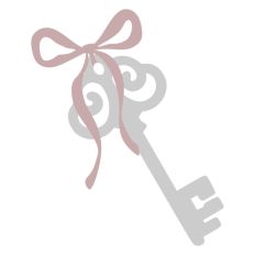Vintage Ornate Key With Ribbon Bow