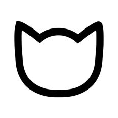 Cat Head Shape Outline