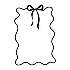 Frilly Ribbon Bow Border Wavy