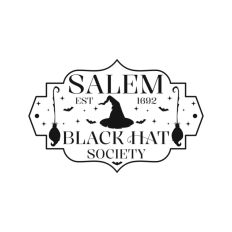 Salem Black Hat Society Witch Halloween Hat Broom 