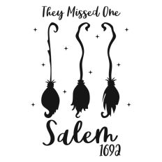 Salem They Missed One 1692 Witch Halloween Hat Broom Quote