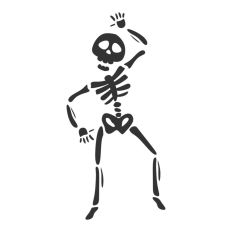 Cute Dancing Skeleton Sketch Drawing