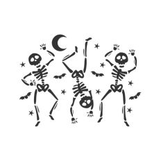 Cute Dancing Skeleton Sketch Drawing